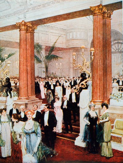Llegando para la cena en el Savoy en 1912 de English School