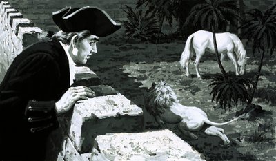 El artista George Stubbs observó cómo un león se acercaba sigilosamente a un caballo de Berbería de English School