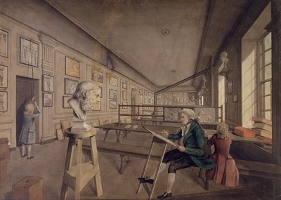 Artista copiando un busto en la Real Academia de Artes en Somerset House, c.1780 de English School