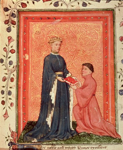 Arundel 38 f.37 Thomas Hoccleve presentando su libro 