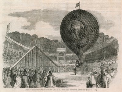 Ascenso del globo Erin-go-nragh del Sr. Hampton, en el Hipódromo Real de Batty, Kensington de English School