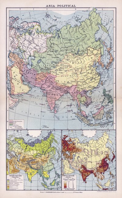 Asia, política (litografía en color) de English School