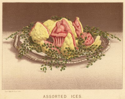 Helados variados (litografía en color) de English School