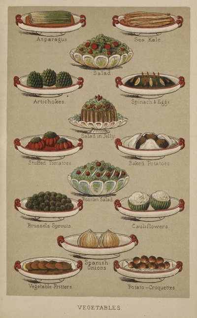 Platos variados de verduras, de 