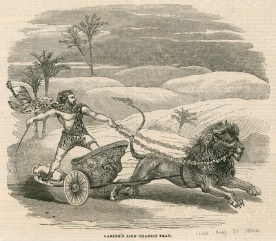 Anfiteatro de Astley, Londres - Hazaña del carro de leones de Carter de English School