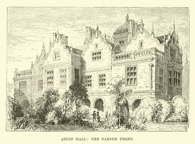 Aston Hall, el frente del jardín de English School