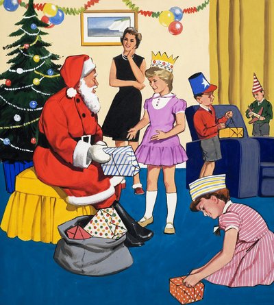 En una fiesta de Navidad de English School