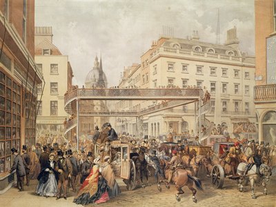 En el fondo de Ludgate Hill, Londres, publicado e impreso por Kell Brothers, c.1860 de English School
