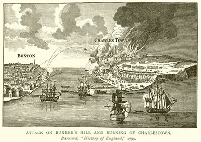 Ataque en Bunkers Hill y quema de Charlestown de English School
