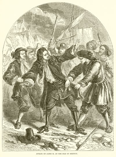 Ataque a James II en la Isla de Sheppey de English School