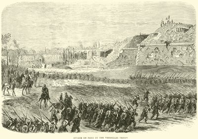 Ataque a París por las tropas de Versalles, marzo 1871 de English School