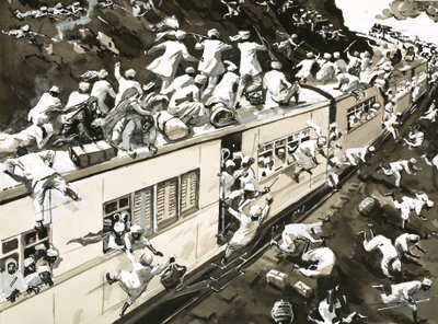 Ataque a un tren indio durante 1947 de English School