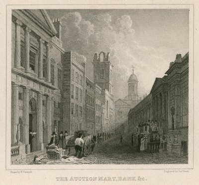 Auction Mart, St Bartholomews Lane, Londres, y Banco de English School