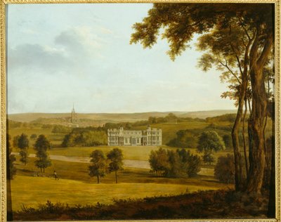 Audley End desde el oeste (óleo sobre lienzo) de English School