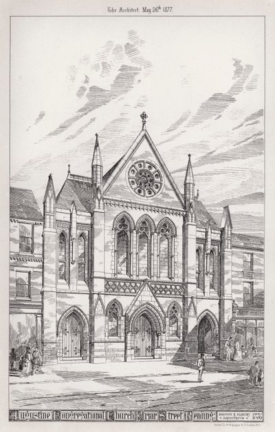 Iglesia congregacional de Agustín, Friar Street, Reading (grabado) de English School