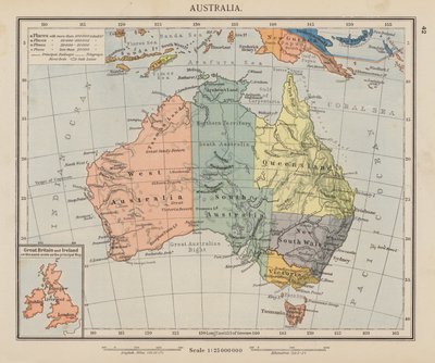 Australia (litografía en color) de English School