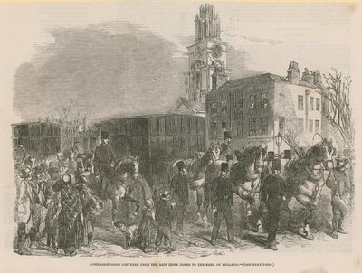 Oro australiano transportado desde los muelles de East India al Banco de Inglaterra de English School
