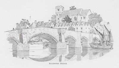 Puente de Aylesford (litografía) de English School