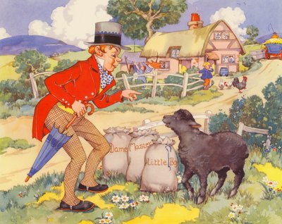 Baa, baa, black sheep (litografía en color) de English School