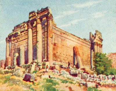 Baalbek, Templo de Baco (litografía en color) de English School