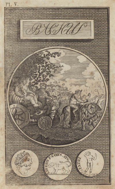 Baco, dios romano del vino (grabado) de English School