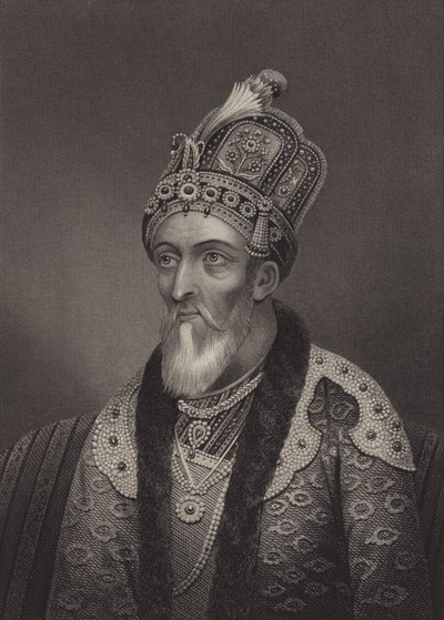 Bahadur Shah II, último emperador mogol (grabado) de English School