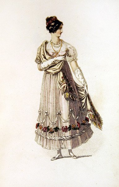Vestido de baile, lámina de moda de Ackermann
