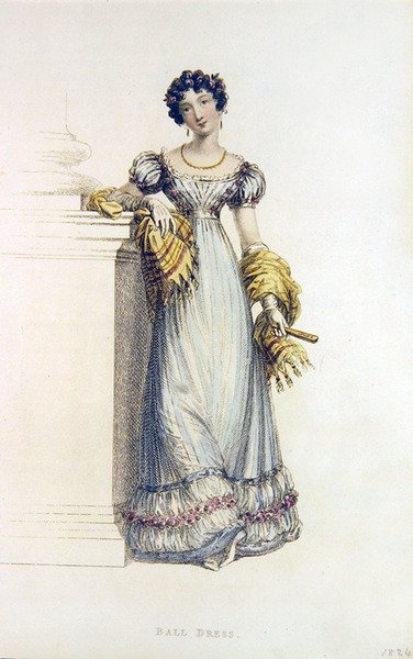 Vestido de Baile, lámina de moda de Ackermann