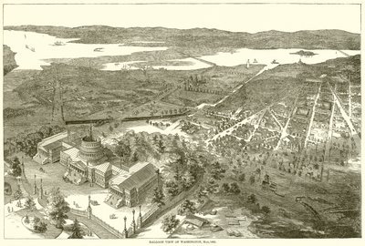 Vista en Globo de Washington, mayo de 1861 de English School