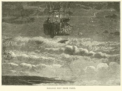 Correo en globo desde París, octubre de 1870 de English School