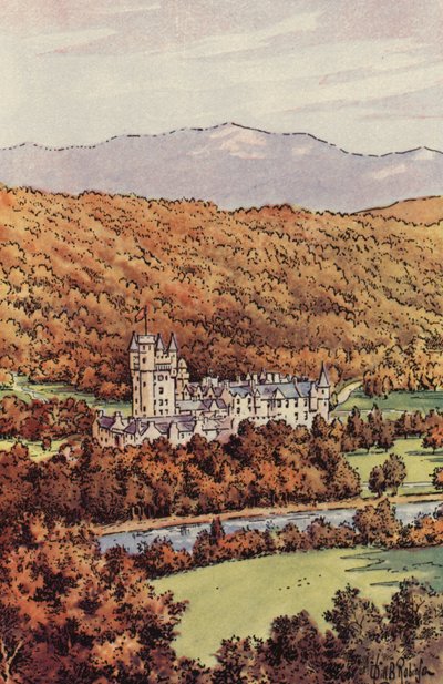 Castillo de Balmoral (litografia en color) de English School