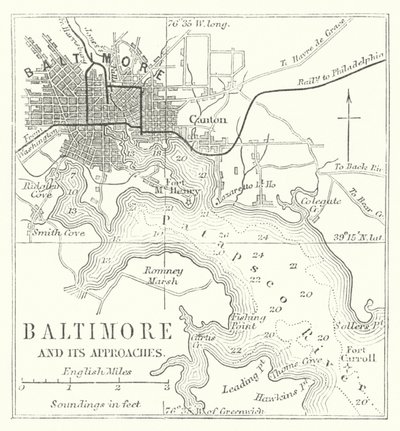 Baltimore y sus alrededores (grabado) de English School