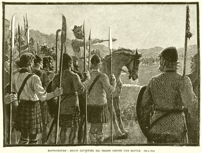 Bannockburn: Bruce revisando sus tropas antes de la batalla de English School