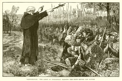 Bannockburn: El abad de Inchaffray bendiciendo a los escoceses antes de la batalla de English School