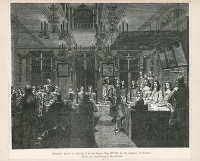 Banquete ofrecido al rey Carlos II, 30 de mayo de 1660, por los Estados de Holanda de English School
