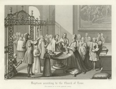 Bautismo según la Iglesia de Roma, siglo XVIII de English School