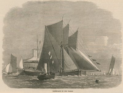 Carrera de barcazas en el Támesis de English School