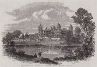 El castillo del barón Rothschild, Ferrieres, cerca de París, visitado recientemente por el emperador de Francia (grabado) de English School