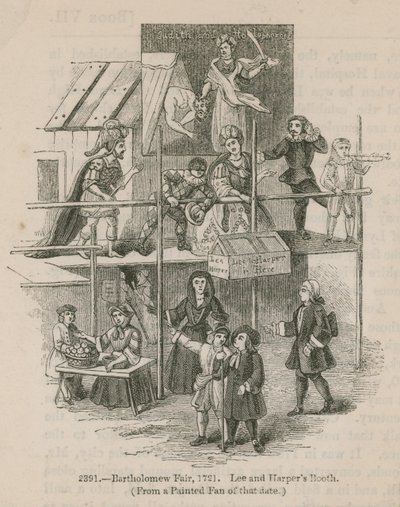 Feria de Bartholomew, 1721; Puesto de Lee y Harper de English School