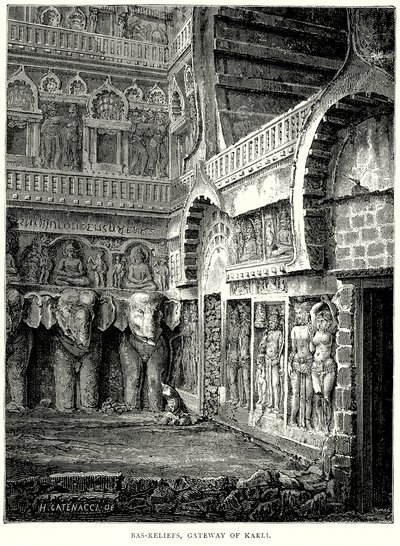 Bajo Relieves, Puerta de Karli (grabado) de English School