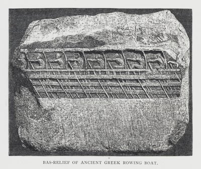 Bajorrelieve de barco de remo griego antiguo de English School