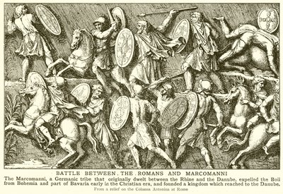 Batalla entre los romanos y los marcomanos de English School