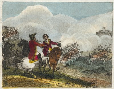 Batalla de Blenheim (grabado coloreado) de English School