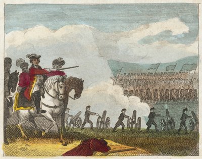 Batalla de Culloden (grabado coloreado) de English School