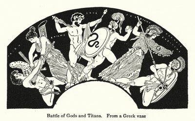 Batalla de dioses y titanes (litografía) de English School