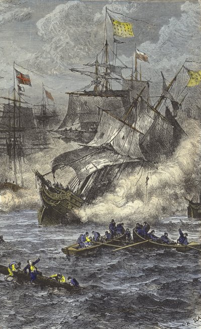 Batalla de La Hogue, 1692 de English School