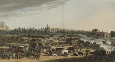 Batalla de Leipzig, 16-19 de octubre de 1813, de Un registro ilustrado de eventos importantes en los Anales de Europa durante los años 1812, 1813, 1814 y 1815, 1815 (acuafuerte en color) de English School