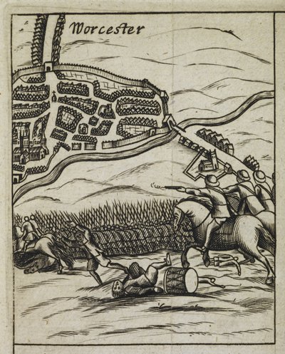 Escena de la batalla de Worcester, de 