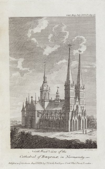 Catedral de Bayeux, Normandía, 1819 de English School