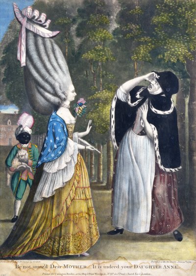 No te asombres querida madre - Es de hecho tu hija Anne, de un dibujo original de Grimm, impreso para Carington Bowles, Londres, pub. 1774 de English School